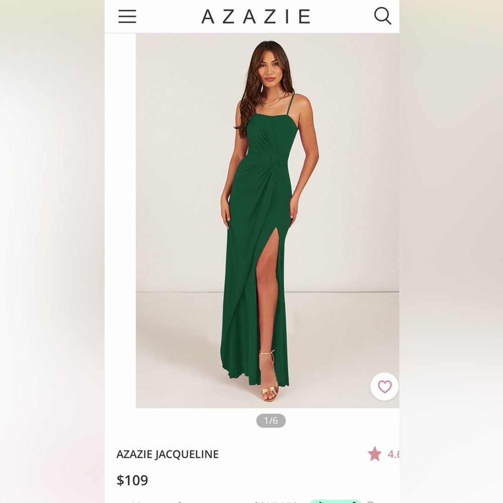 Azazie dark green bridesmaid dress!